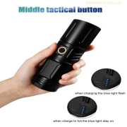 RM 2 in 1 Super Power Rechargable Metal Torch Light With Power Bank